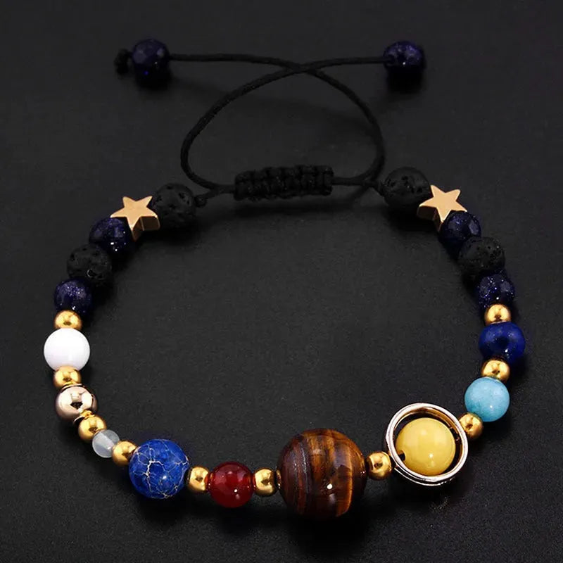 Eight Planets Alloy Bracelet, Natural Stone Bead Bracelet Women Solar System Bracelet Universe Galaxy The Eight Planets Guardian Star Natural Stone Beads Bracelet Bangle Gifts For Girls - Bellarte Enchanté Eight Planets Alloy Bracelet, Natural Stone Bead Bracelet Women Solar System Bracelet Universe Galaxy The Eight Planets Guardian Star Natural Stone Beads Bracelet Bangle Gifts For Girls